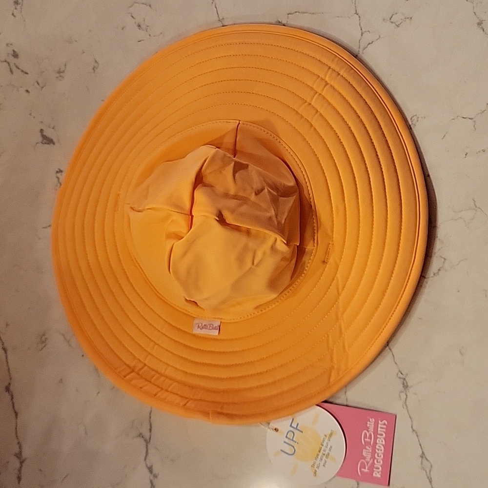 RuffleButts Orange Sun Hat Size 12m-2T
